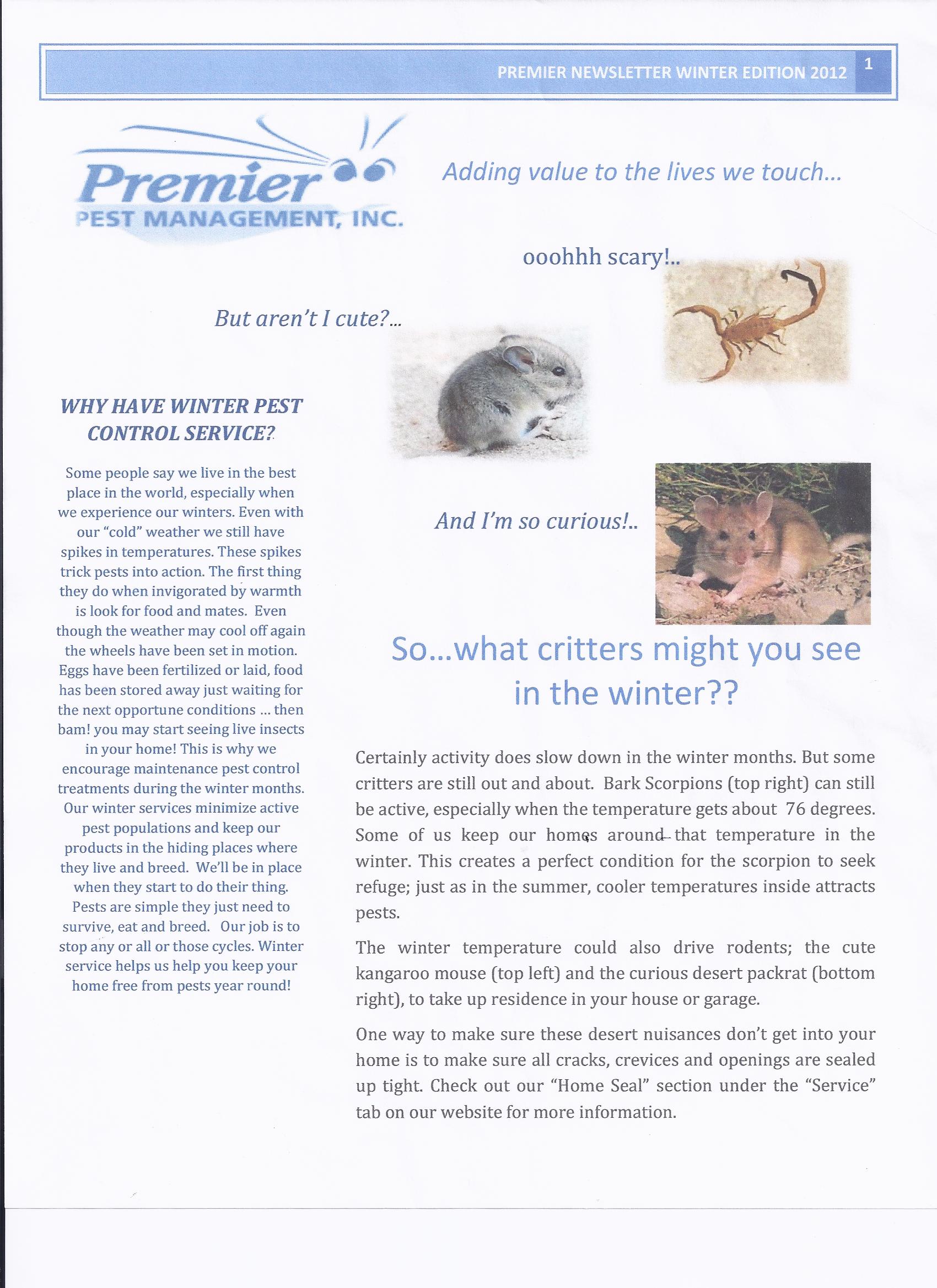 Premier newsletter pg1